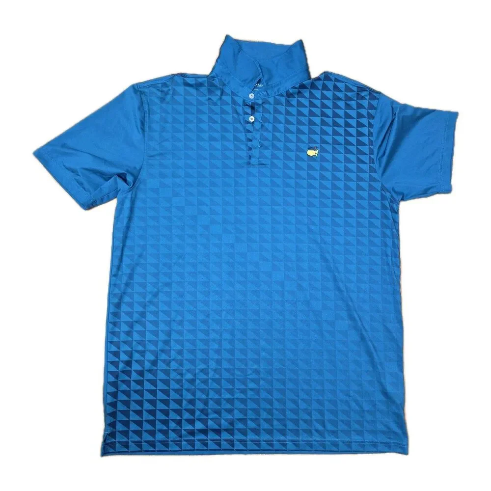 Masters Golf Tech Collection Polo Augusta National Geometric Mens XL Lagoon